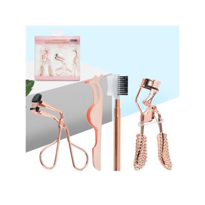 China Personal Care Mini Eyelash Curler Portable Stainless Steel Eyelash Curler with Non-slip Finger Clip for sale