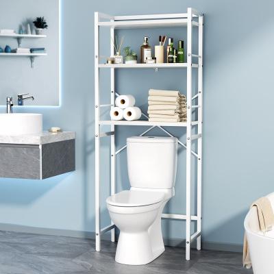 China Durable 3 Seat White Toilet Rack Toilet Rack Space Saving Storage Rack For Bathroom for sale