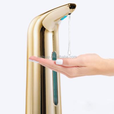 China Foam Hanvey 400ml Gold New Arrival Products Electric Automatic Sensor Hotel Bathroom Soap Foamer Touchless Soap Dispenser for sale