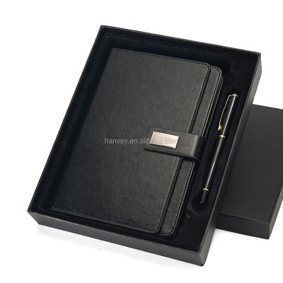 China Custom Wholesale Factory Price Promotion Gift PU Leather A5 Cover Custom PU Leather Notebook With Metal Ball Pen Business Gift Set for sale