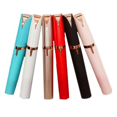 China Lady Painless Rechargeable Mini Eye Brow Shaver Hair Shaving Mini Eyebrow Trimmer Hair Removal Pen Easy Electric Lipstick Shape for sale