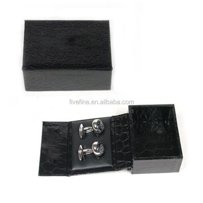 China Handmade High Quality Custom Leather Cufflinks Packaging Box for sale