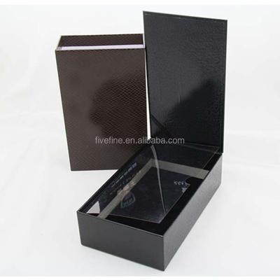 China Handmade High Quality Book Shape Magnetic Closure Mobile Phone Case Paper Packaging Box for sale