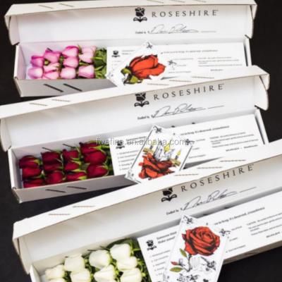 China Handmade Custom Long Stem Fresh Roses Flower Packaging Boxes for sale