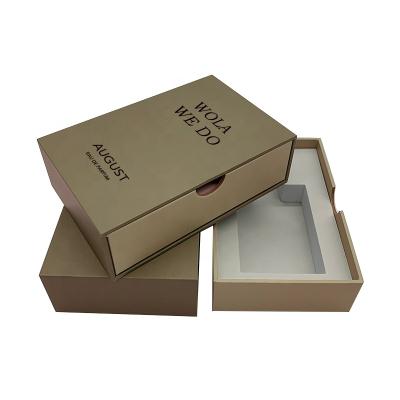 China Luxury Recycled Materials Drawer Type Product Packaging Boxes / Custom Skin Care Packaging Box for sale