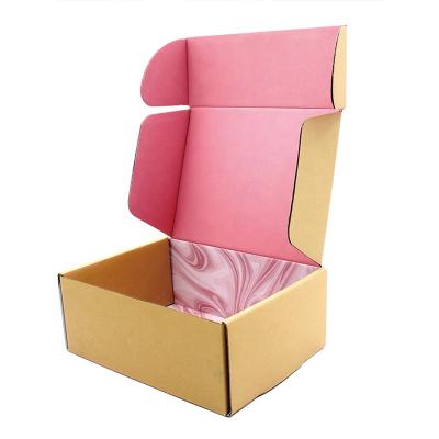 China Handmade High Quality Pink Shipping Corrugated Custom Printed Packaging Mailer Box With Logo for sale