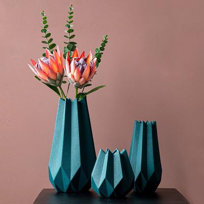 China Modern Minimalist Amber Pink Bud Vase Desktop Nordic Vases Desktop Ornaments Flower Ceramic Container Decoration Home Accessories for sale