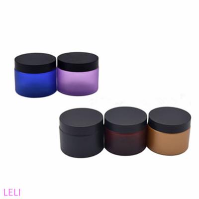 China 100ml 120ml 150ml 200ml 250ml PET cosmetic matte black plastic jars for bath salts for sale