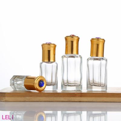 China Cosmetic Hot Sale 3ml 9ml 12ml 6ml Perfume Octagonal Glass Roll On Bottle for sale