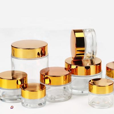 China China Eco-friendly Glass Cosmetic Jar Cream Container Premium Jar 10g 20g 30g 50g 100g for sale