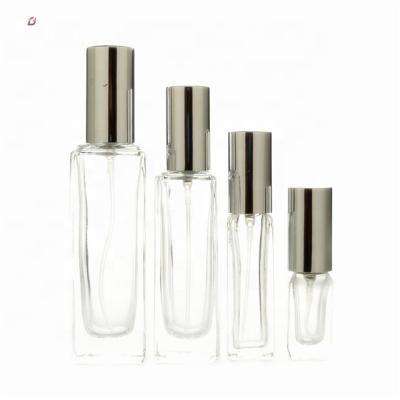 China Gold Cosmetic Fancy Perfume Spray Pump Bottles Glass Container Packaging Water Cosmetic for sale