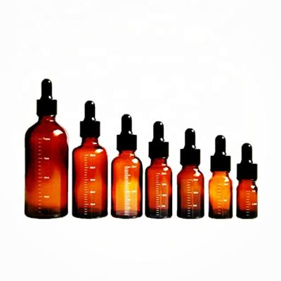 China Eco - Friendly Cosmetic Packaging Round Shape Thick Glass 30Ml Amber Dropper Bottle for sale