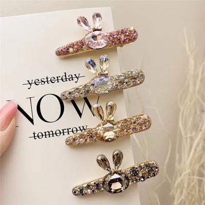 China / 2023 Hot Selling Rabbit Platypus Clip Hair Clips Charm Bling Bling Hair Accessories Headwear Czech Diamond Barrette Hair Clips for sale