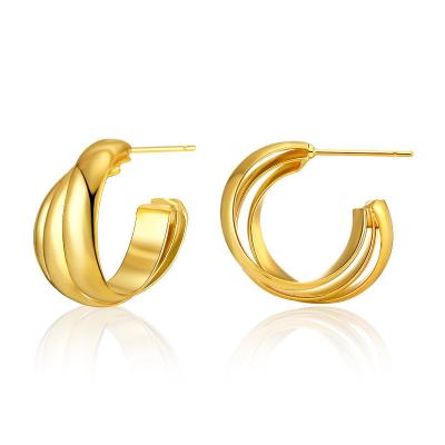 China 2023 New Design Designer Luxury Fashion Jewelry Gold Plated Fashion Hoop Earrings Custom Made For Women Lady Girls for sale