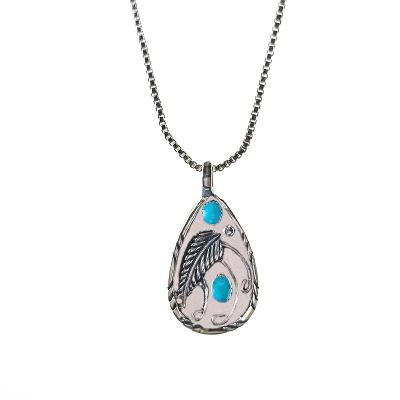 China 2023 Fashion Hot Sale Vintage Feather Bohemian Ethnic Necklaces And Pendants Necklace For Women Girls for sale