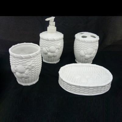 China ODM Sustainable New Product Modern Embossed Ceramic Bathroom Sets And Accessories for sale