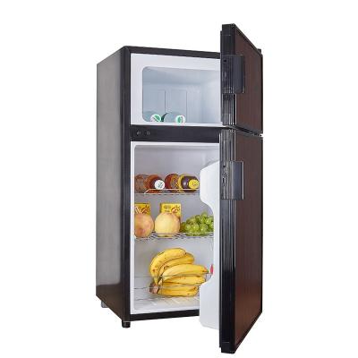 China ABS RVDAYS 12V 24V Black Double Door Refrigerator In Car Fridges Suitable For Rv for sale