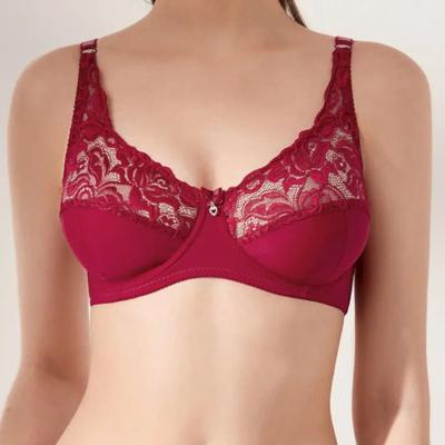 China High quality comfortable thin cup size plus sexy lace bra women adjustable unpadded elegant bra QUICK DRY for sale