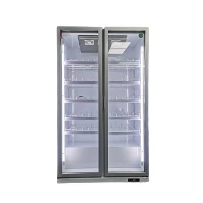 China Single-Temperature Discount Price Glass Door Built In Refrigerator 2 Door Refrigerator Beverage Cooler for sale