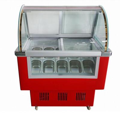 China Single-temperature -18c 6-Barrel 10 Tank Ice Cream Glass Ice Machines Hard Freezers 6-Shelf Cabinet Freezer Showcase for sale