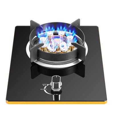 China Hotel Single LPG Stove Tempered Glass 9 Fire Holes Household Gas Stove Kitchen Cooker New for sale