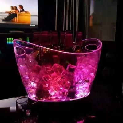 China 2020 hot sale stocked! Top Grade Led Plastic Ice Bucket Lightweight Champagne Wine Cooler For Champagne for sale