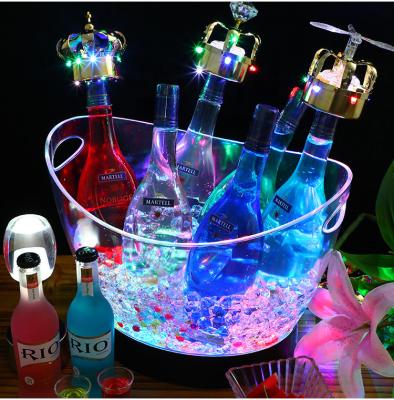 China High Quality Rechargeable Stocked LED Lighting PC Plastic Led Champagne Ice Buckets For Bar for sale