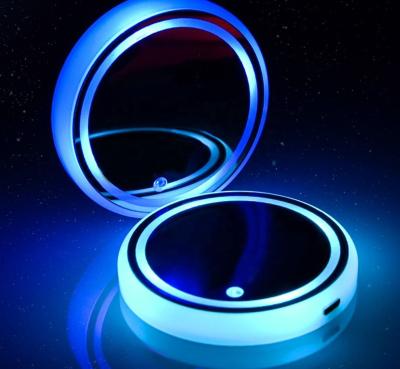 China Viable LED Mug Mat Custom Light Up 7 Models Acrylic Coaster USB Rechargeable LED Car Coasters for sale