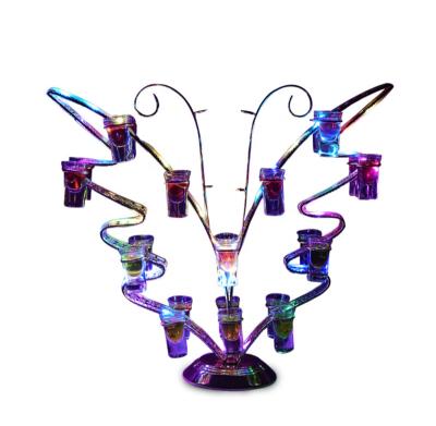 China 2022 Custom Acrylic Candle Holder Hot Sale! LED Lighted Glass Butterfly lshot Flight Tray Display Stand for sale