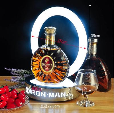 China Custom Acrylic Candle Holder LED Bottle Display Stand For 750-1L Bottle Holder With Custom Logo for sale