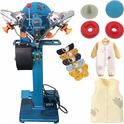 China Factory Custom Metal Plastic Snap Button Tying Machine For Folder Bag PVC Plastic Rain Coat for sale