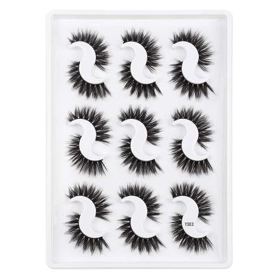 China Natural Long Light And Natural High Quality Eyelashes 3d False Eyelashes Fluffy Nine Pairs Boxed False Eyelash Seller for sale