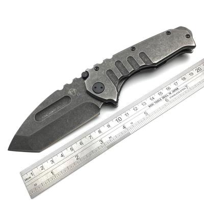 China Thumb Knob Stonewash Finish Tanto Blade Folding Pocket Knife for sale