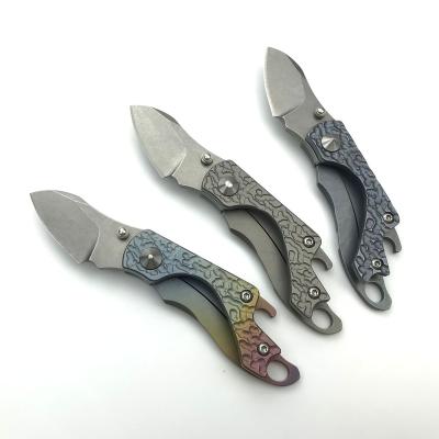 China EDC Knife Titanium Handle EDC Mini Folding Knife for sale