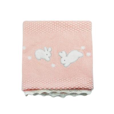 China Newborn Breathable Air Condition Baby Anti-pilling Blanket Sheet Portable Knitted Wool Blanket For Picnic Travel for sale