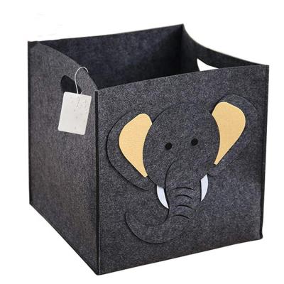 China Modern Children's Toy Felt Animal Storage Basket Toy Stogage Cabinet Bag Clothing Box for sale