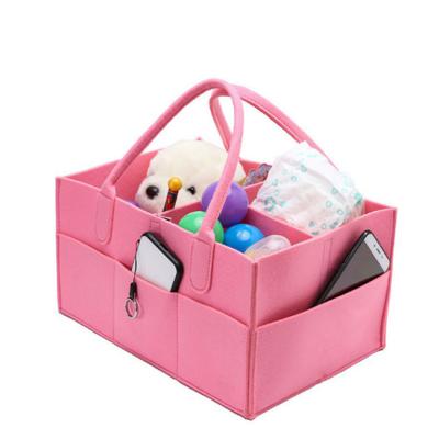 China Modern Wholesale Mommy Felt Diaper Tote Bag Set Fashion Designer Luxury Pink Quilted Baby for sale