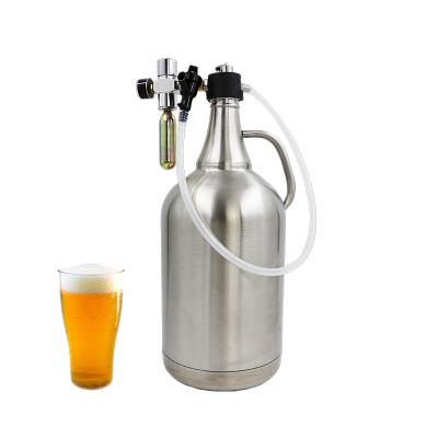 China Popular Wholesale PORTABLE Double Wall Vacuum Insulation One Gallon 128 Oz Beer Shaker Stainless Steel for sale