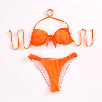 China Breathable Two-Piece Women Try Solid Bikini Swimwear Top Swimwear for sale