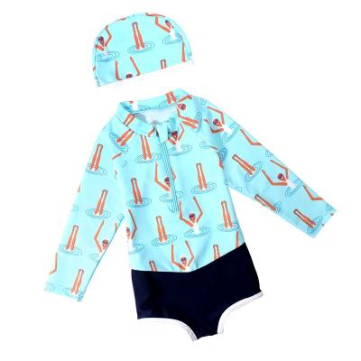 China Hot Girls Direct Selling Cartoon Swimsuit Print Children's One-piece Breathable Sun Protection Swimsuit for sale