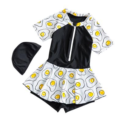 China Custom Printed Eco-Friendly Girls Black Swimsuit One Piece Set Plus Size Swimsuit for sale