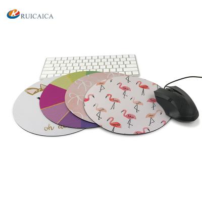 China 100% Eco-friendly Mouse Pad Pink Bows, Colorful Rainbow, Cheap Custom Circular Promotion Round Shape Mousepad Wholesale Flamingo Mousepad for sale