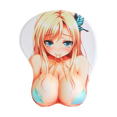 China Eco-friendly Custom Printed Boobs Mousepad Silica Gel Anime Wrist Rest Breast Mouse Pad for sale