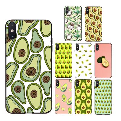 China Eco-friendly Cartoon Style Avocado Printing UV Process TPU Phone Case For iphone for sale