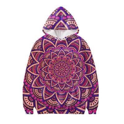 China hot sale Anti-wrinkle plus size custom made ethnic tribal fashion hoodie winter style print mandala warm sweatshirt for sale