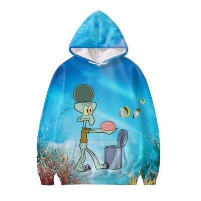 China Warm custom 3D anti-wrinkle printing interesting brother men's squid pattern sports hoodie street sports casual wind pullover for sale