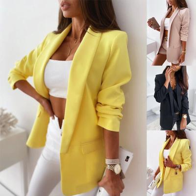 China Anti-Wrinkle Women's Regular Fit Office Wear Open Front Long Sleeve Work Office Casual Blazers Jackets Blazer Women Fashion For Work for sale