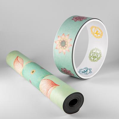 China High Lift Logo Body Fitness Eco Friendly Color Print PU Yoga Wheel Custom Strong for sale