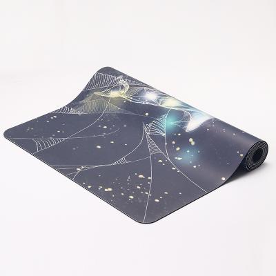 China Hot Selling Eco Friendly Printed Yoga Mat Absorption Suede Mat Natural Rubber for sale