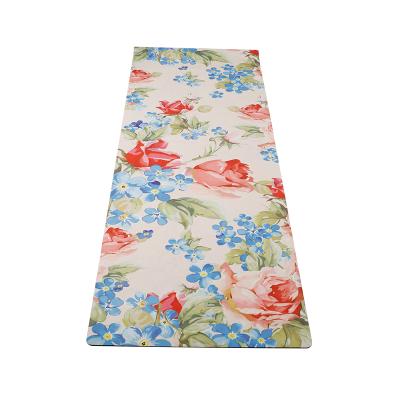 China Hot Selling Printed Eco Friendly Absorption Suede Natural Rubber Yoga Mat for sale